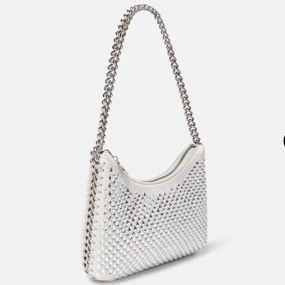 STELLA MCCARTNEY Falabella Crystal Hotfix Zippered Mesh Shoulder RETAIL 1,395 - Picture 5 of 12